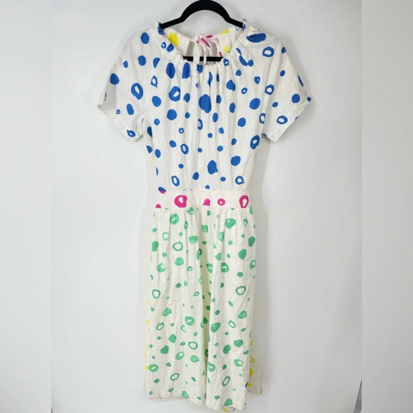 Mira Mikati Dot Print Cotton Midi Dress Open Back - Picture 4 of 9